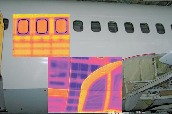 thermal image of plane