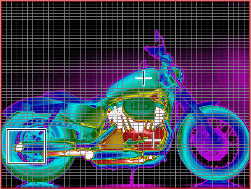 Example IR Image Motorcycle with Regions of Interest