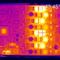 Thermal image PCB captured with IR camera optris PI 640