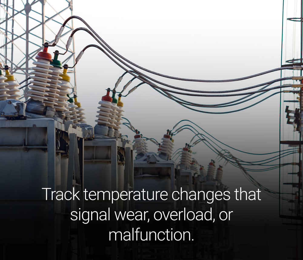 Circuit Breakers: Track temperature changes that signal wear, overload, or malfunction.