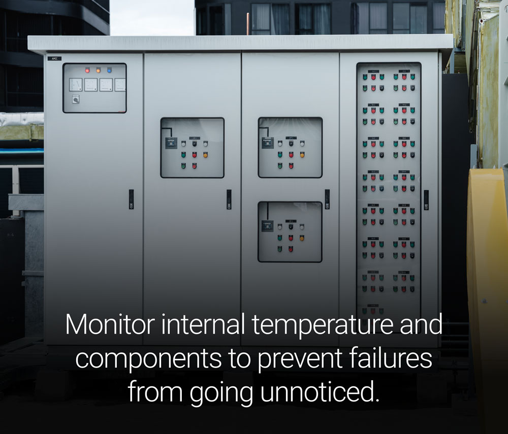 Control Cabinets: Monitor internal temperature and components to prevent failures from going unnoticed.