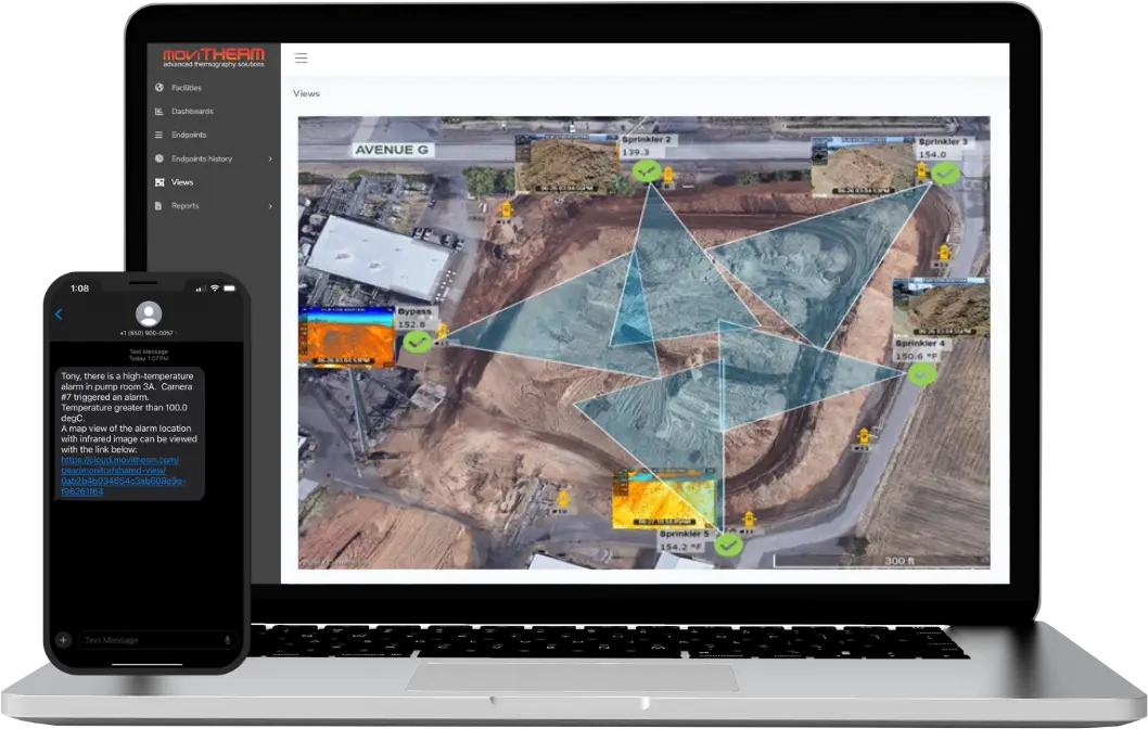 biomass fire prevention system with mass emergency notifications