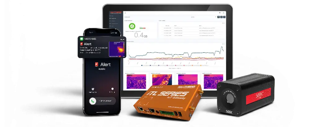Seek G300 thermal monitoring package Seek G300 thermal monitoring solution with iTL software, mobile alerts, cloud dashboard, and monitoring gateway.